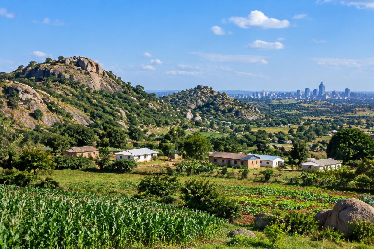 Illustrative Zimbabwean rural landscape; not a verified photograph of a project site